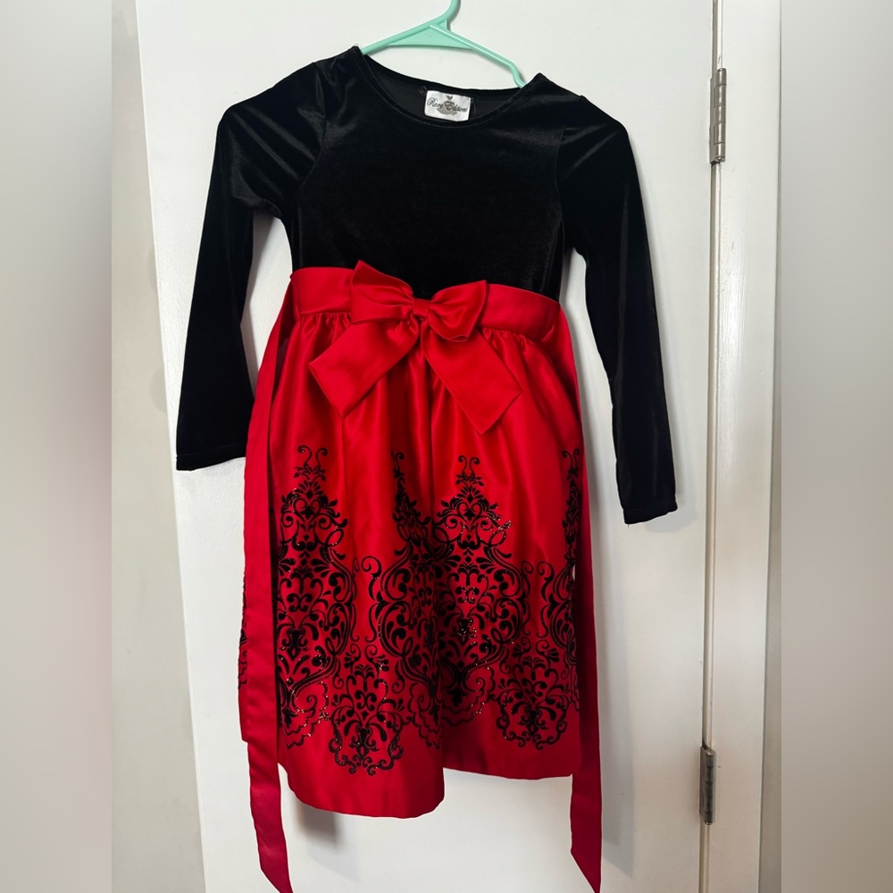 Elegant Red and Black Kids Dress